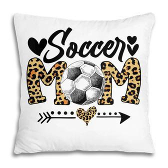 Soccer Mom Heart Leopard Mom Grandma Mothers Day Pillow | Mazezy