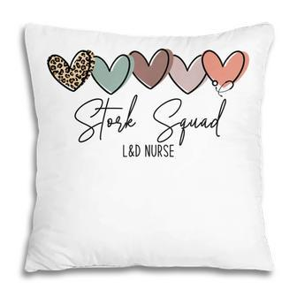 Stork Squad Labor And Delivery Nurse Leopard Heart Gift For Womens Pillow | Mazezy