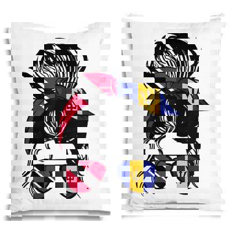 Trinidadian And Barbadian Mix Messy Bun Barbados Gift For Womens Pillow | Mazezy