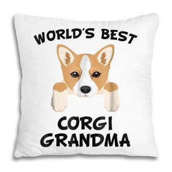 Worlds Best Corgi Grandma Dog Granddog Pillow | Mazezy