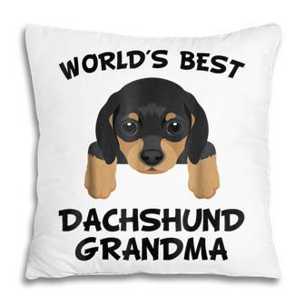 Worlds Best Dachshund Grandma Dog Granddog Pillow | Mazezy