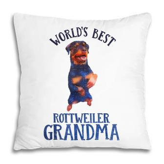 Worlds Best Rottweiler Grandma Funny Rottie Owner Lover Pillow | Mazezy