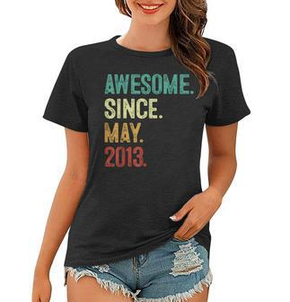 10 Years Old Awesome Since May 2013 10Th Birthday Women T-shirt - Seseable