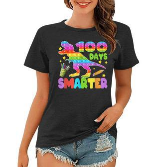100 Days Smarter Teacher Or Student Pop It Dinosaur V2 Women T-shirt - Seseable