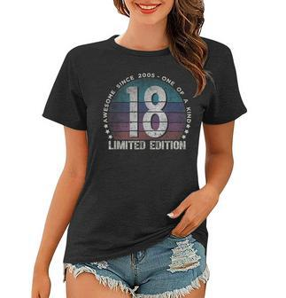 18Th Birthday 18 Year Old Gifts Vintage 2005 Limited Edition Women T-shirt - Thegiftio UK