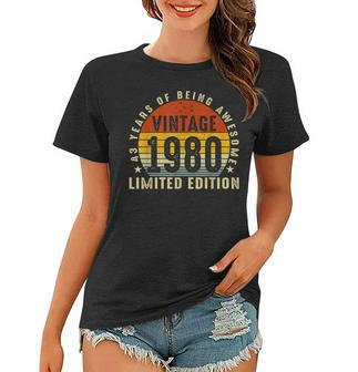 1980 Limitierte Auflage Frauen Tshirt, 43 Jahre Awesome zum 43. Geburtstag - Seseable