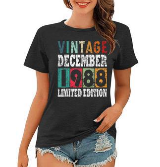 1988 Born In December Retro-Geschenkidee Frauen Tshirt - Seseable