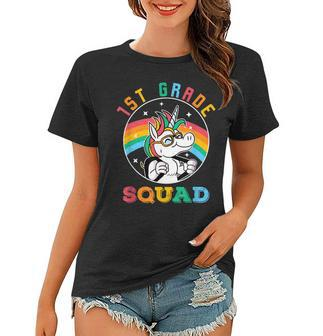 1St Grade Squad Cute Rainbow Unicorn Back To School Youth Women T-shirt | Mazezy