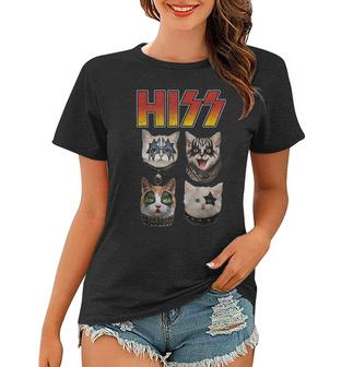 Hiss Funny Cute Cat Mom Kitten Cats Lover Rock Gift   Women T-shirt