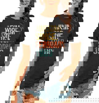 34Th Birthday Gifts 34 Year Old Awesome Since February 1989 Women T-shirt - Thegiftio