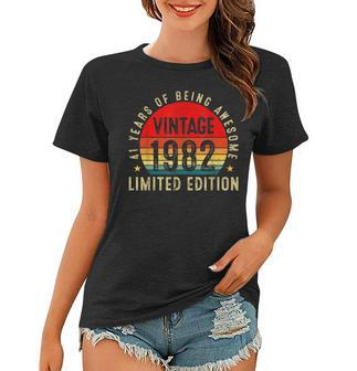 41 Years Old Vintage 1982 Limited Edition 41St Birthday Women T-shirt - Seseable
