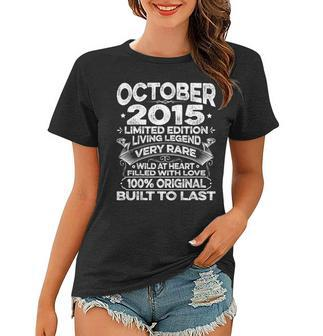 4Th Birthday Gift Vintage Born In October 2015 4 Years Old Women T-shirt | Mazezy