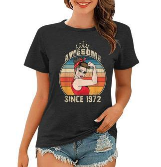 50 Year Old Awesome Since 1972 50Th Birthday Women Girls Women T-shirt - Seseable