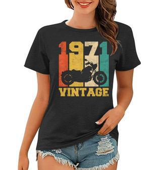 50 Years Old Gifts Vintage 1971 Motorcycle 50Th Birthday Women T-shirt | Mazezy