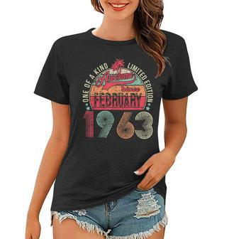 60 Year Old Awesome Since February 1963 Gifts 60Th Birthday Women T-shirt - Seseable