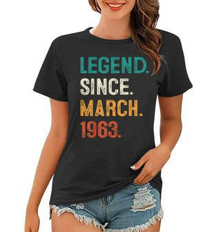 60 Years Old Gifts Legend Since March 1963 60Th Birthday Men Women T-shirt - Seseable