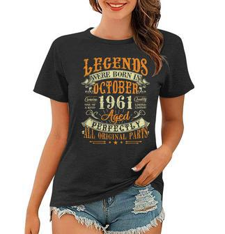 61 Jahre Legenden Oktober 1961 Geboren Frauen Tshirt, Retro Geburtstags-Design - Seseable