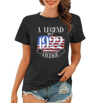 A Legend Since 1922 100Th Birthday Vintage Usa Flag Women T-shirt - Monsterry