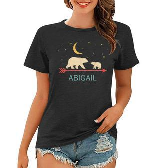 Abigail Name Gift Personalized Mama Bear With 1 Cub Women T-shirt | Mazezy