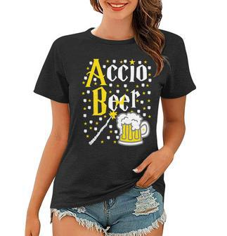 Accio Beer Wizard Wand Funny St Patricks Day Women T-shirt - Monsterry