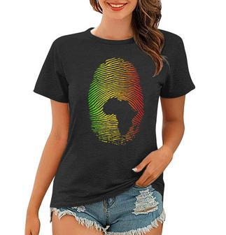 Africa Is In My Dna Fingerprint African Roots Africa Map Women T-shirt - Seseable
