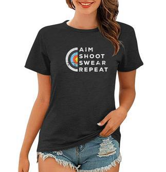 Aim Swear Repeat Archery Costume Archer Gift Archery Women T-shirt - Thegiftio