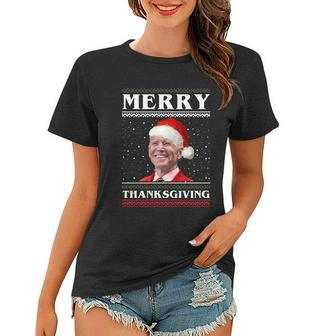 Anticool Giftbiden Merry Thanksgiving Biden Santa Ugly Christmas Cute Gift Women T-shirt - Monsterry UK