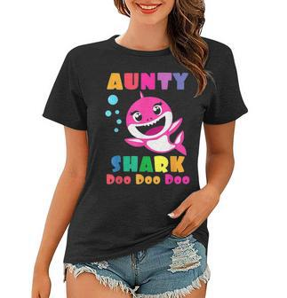 Aunty Shark Funny Mothers Day Gift For Womens Mom Women T-shirt - Seseable
