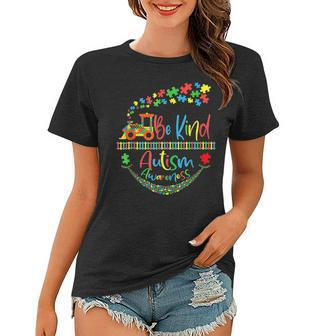 Autism Awareness Be Kind Train Puzzle Piece For Kids Adults Women T-shirt - Seseable