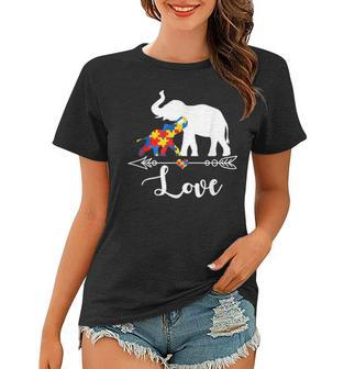 Autism Awareness Elephant Hearts Love Gifts Mom Dad Kids Women T-shirt - Seseable