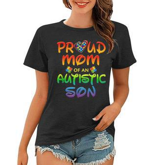 Autism Awareness Family Proud Mom Of Autistic Son Women T-shirt - Seseable
