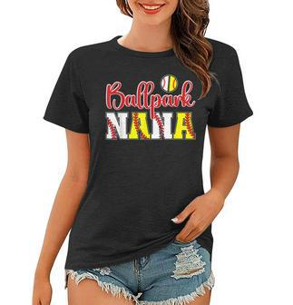 Ballpark Nana Softball Baseball Nana Grandma Women T-shirt | Mazezy