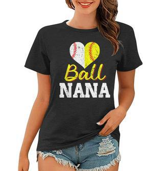 Baseball Softball Ball Heart Nana Mothers Day Grandma Mom Women T-shirt - Thegiftio UK