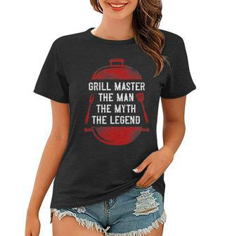 Bbq Smoker Grill Master The Man The Myth The Legend Badge Women T-shirt - Seseable