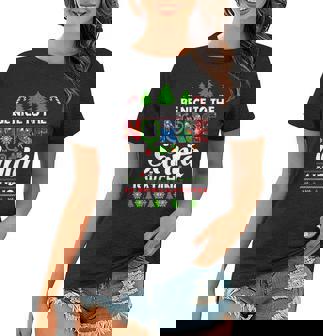 Be Nice To The Nurse Santa Is Watching Santa Nurse Christmas Women T-shirt - Thegiftio