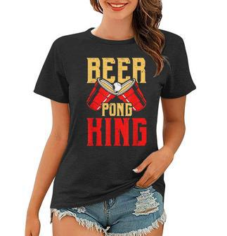 Beer Pong King Alkohol Trinkspiel Beer Pong V2 Frauen Tshirt - Seseable
