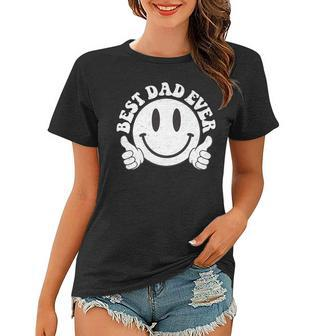 Best Dad Ever Hippie Smile Face Fathers Day Sons Daughter Women T-shirt - Thegiftio UK