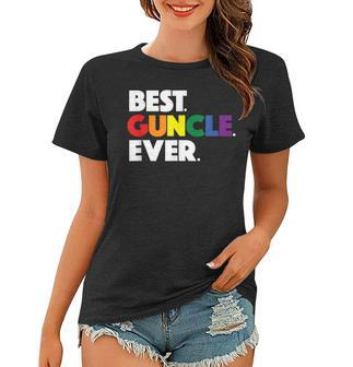 Best Guncle Ever Gift & New Baby Announcement For Gay Uncle Women T-shirt | Mazezy