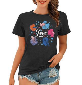 Betta Love Fish Lover Pet Mom Siamese Fighting Fish Aquarium V2 Women T-shirt - Seseable