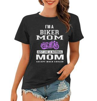 Biker Mom For Motorcycle And Chopper Rider Mother Women T-shirt | Mazezy