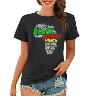 Black History Month African Map African American Roots Pride V2 Women T-shirt - Seseable