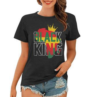 Black King Africa Map Black History Month Africa Pride Women T-shirt - Seseable
