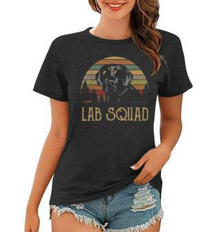 Black Lab Squad Retro Funny Labrador Mom Dad Lover Gifts Women T-shirt - Seseable