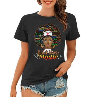 Black Nurse Afro Magic Black History Month Nurse Melanin Women T-shirt - Seseable