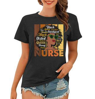 Black Woman Nurse Afro Melanin Cool Black History Month Women T-shirt - Seseable