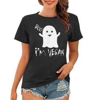 Boo Im Vegan Halloween Ghost Funny Costume For Men Women Women T-shirt - Thegiftio UK