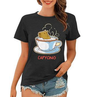Capybara Gifts Capycino Cappuccino Coffee Cute Animal Women T-shirt | Mazezy