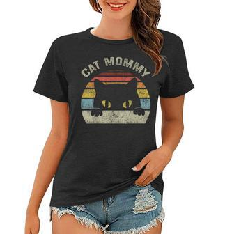 Cat Mommy Women Vintage Retro Black Cats Mom Mothers Day V2 Women T-shirt - Seseable
