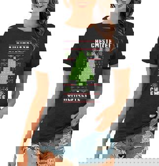 Chemistree O Chemistree Christmas Tree Funny Santa Atom Women T-shirt - Thegiftio