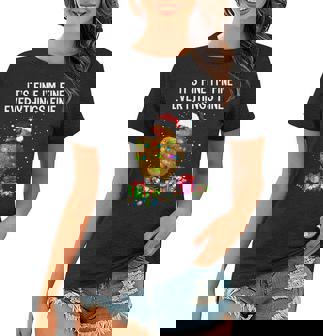 Chicken Christmas Lights Im Fine Everything Is Fine Women T-shirt | Mazezy